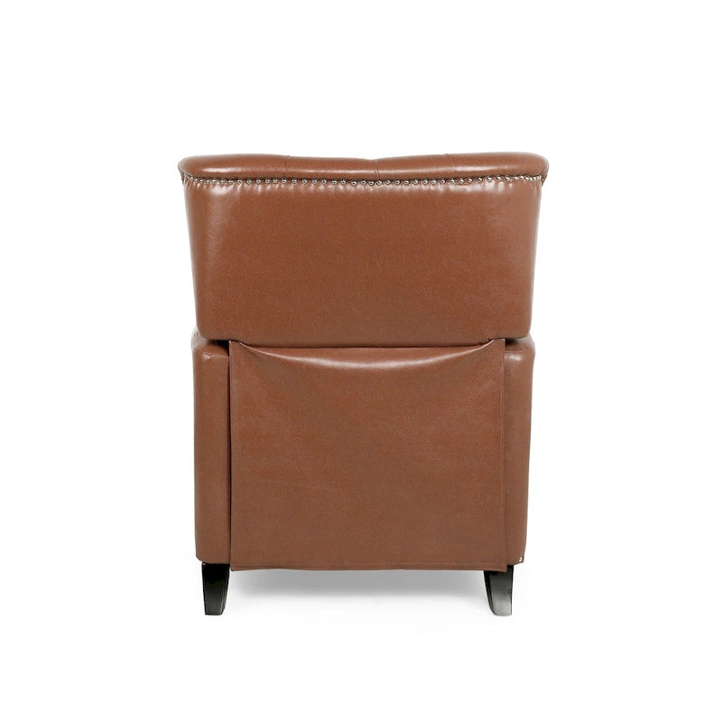 Push Back Recliner, Footrest, Button Back, Nailhead Trim