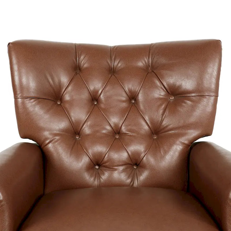 Push Back Recliner, Footrest, Button Back, Nailhead Trim