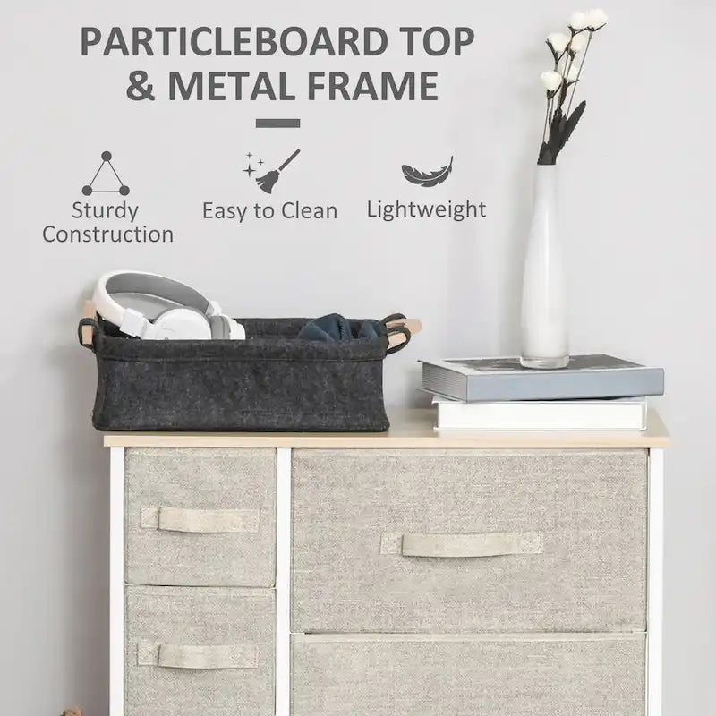 7-Drawer Dresser Storage Tower Cabinet Organizer Unit, Easy Pull Fabric Bins with Metal Frame for Bedroom, Closets