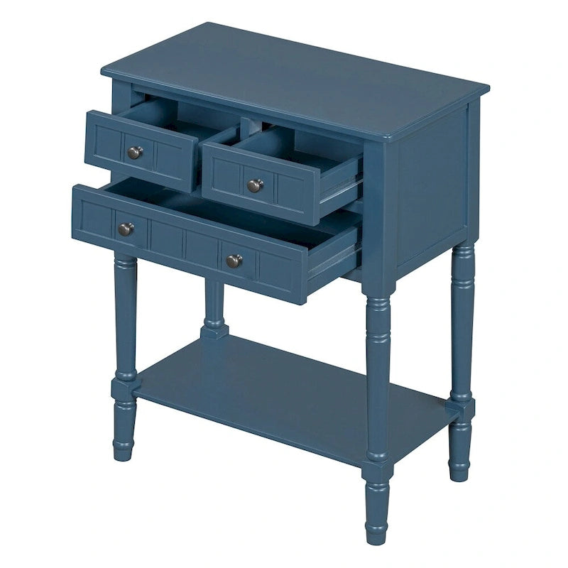 Console Table with 3 Storage Drawers and Bottom Shelf