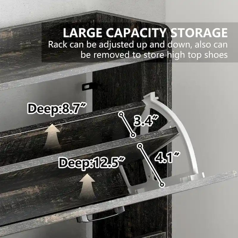 Shoe Cabinet, Entry Home Shoe Cabinet, Entrance Balcony Storage Cabinet, Large Capacity Shoe Rack, Grey