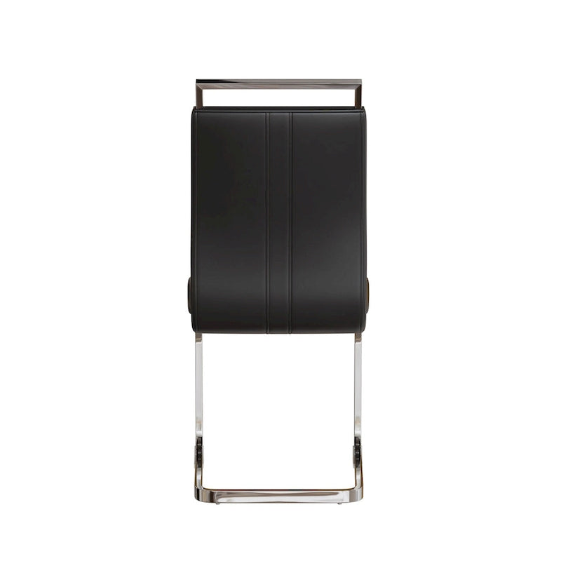 PU Leather High Back Upholstered Dining Chair w/ Metal Legs(Set of 4)