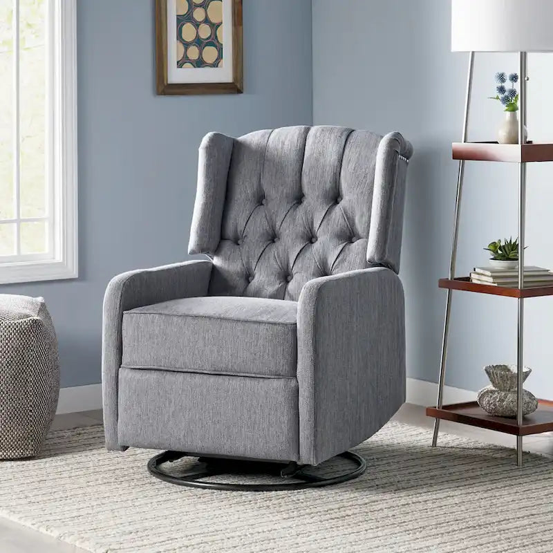 Roomfitters Classic Design, Manual Recliner Chair with 360-Degree Swivel, Relaxing Lounge Chair for Living Room