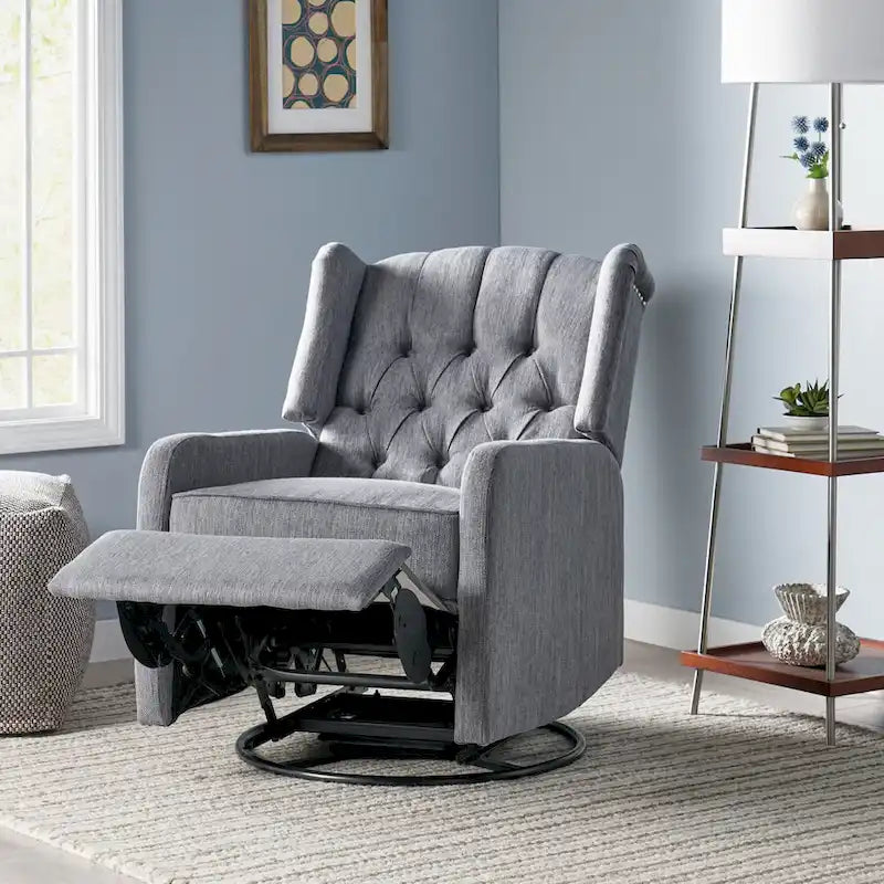 Roomfitters Classic Design, Manual Recliner Chair with 360-Degree Swivel, Relaxing Lounge Chair for Living Room