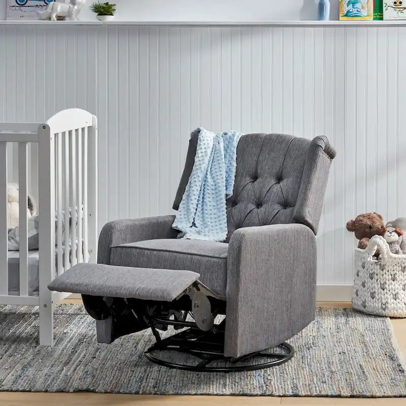 Roomfitters Classic Design, Manual Recliner Chair with 360-Degree Swivel, Relaxing Lounge Chair for Living Room