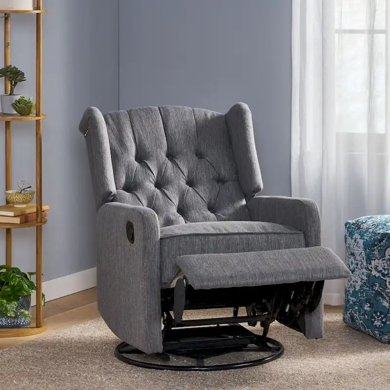 Roomfitters Classic Design, Manual Recliner Chair with 360-Degree Swivel, Relaxing Lounge Chair for Living Room