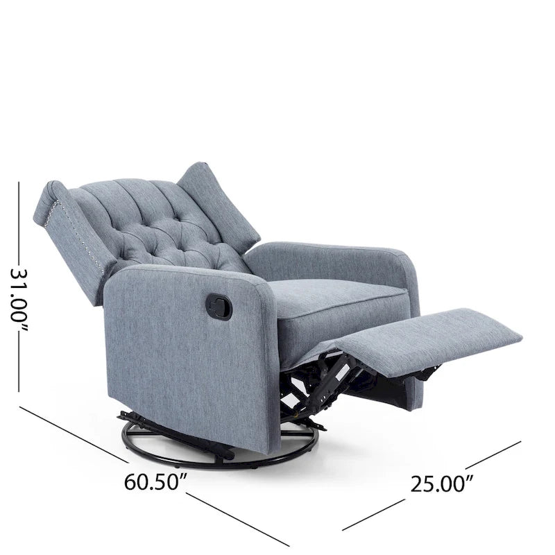 Roomfitters Classic Design, Manual Recliner Chair with 360-Degree Swivel, Relaxing Lounge Chair for Living Room