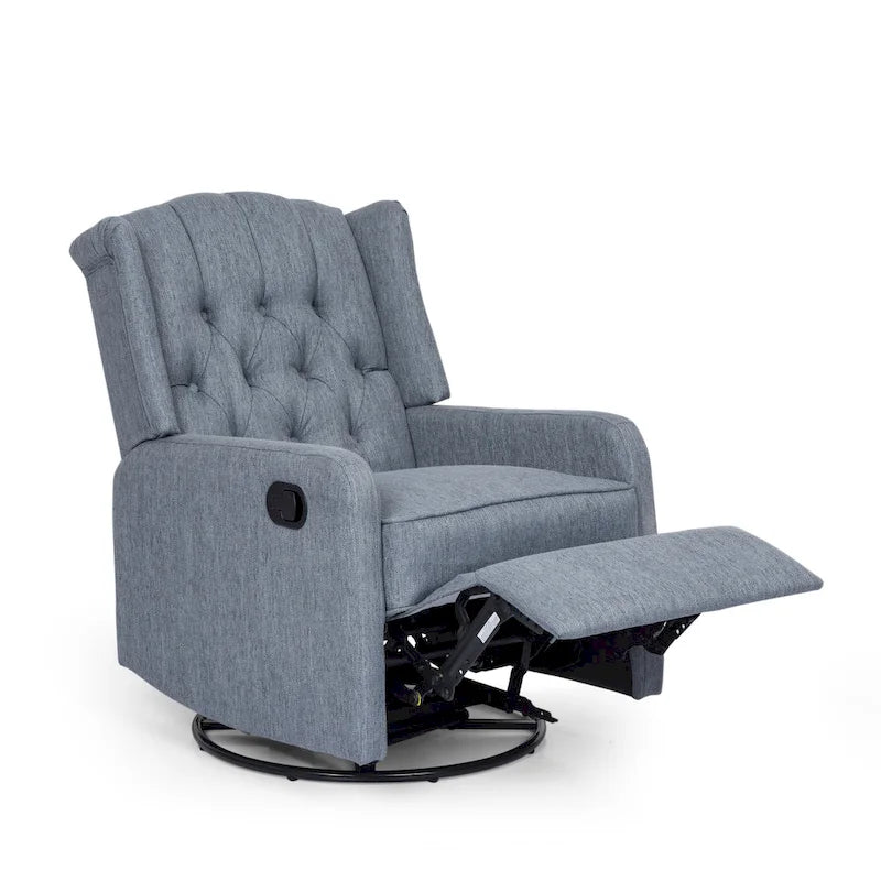 Roomfitters Classic Design, Manual Recliner Chair with 360-Degree Swivel, Relaxing Lounge Chair for Living Room