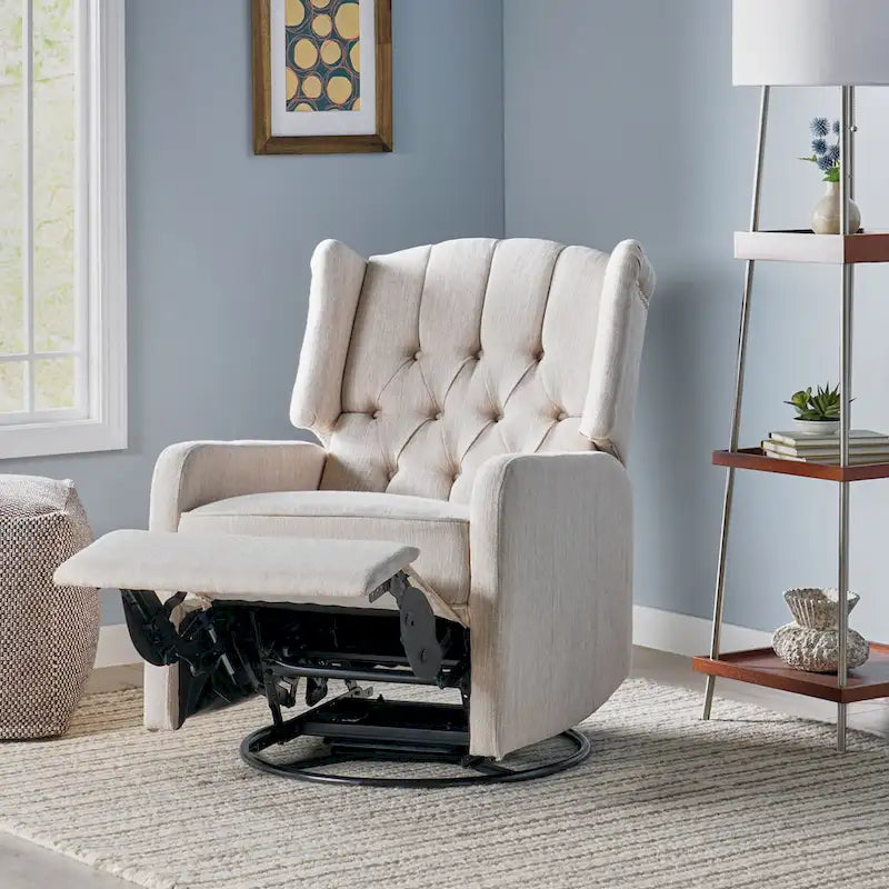 Roomfitters Classic Design, Manual Recliner Chair with 360-Degree Swivel, Relaxing Lounge Chair for Living Room