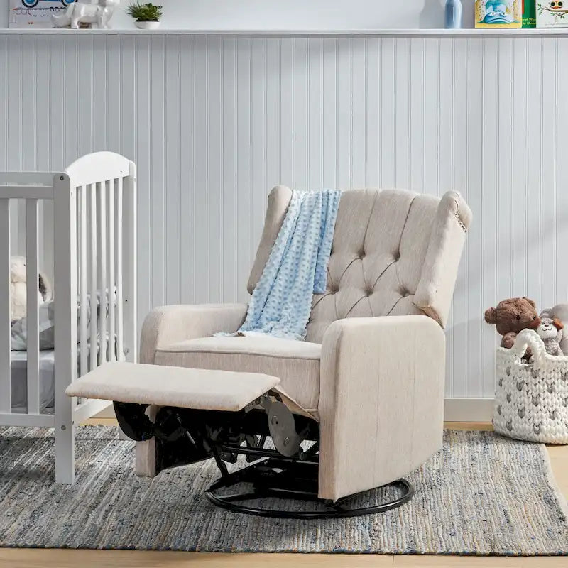 Roomfitters Classic Design, Manual Recliner Chair with 360-Degree Swivel, Relaxing Lounge Chair for Living Room