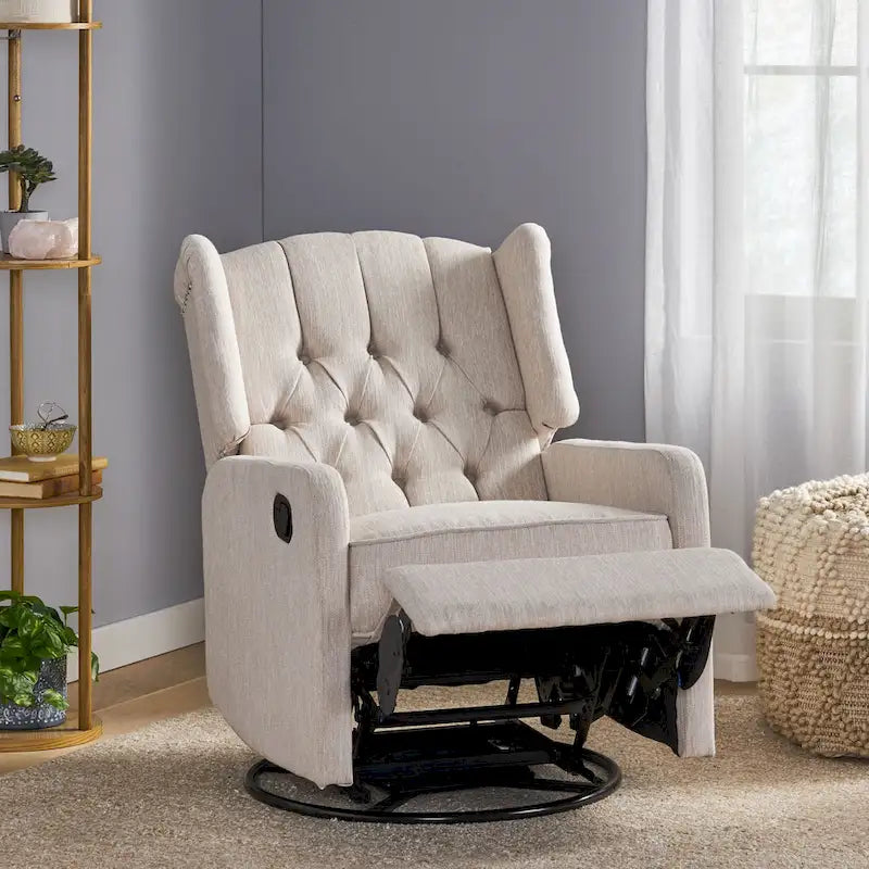Roomfitters Classic Design, Manual Recliner Chair with 360-Degree Swivel, Relaxing Lounge Chair for Living Room