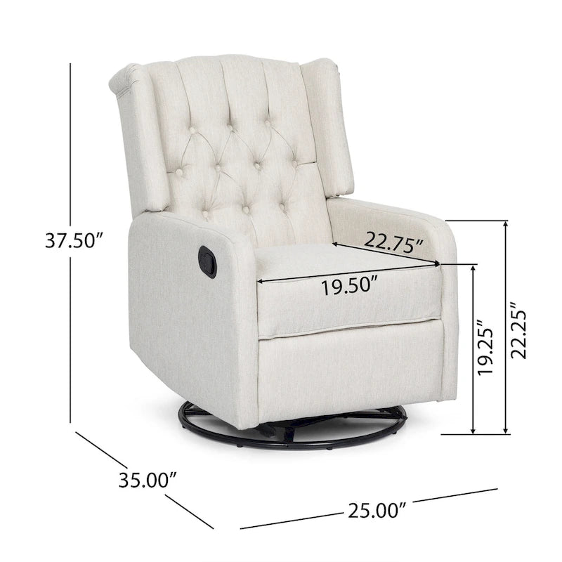 Roomfitters Classic Design, Manual Recliner Chair with 360-Degree Swivel, Relaxing Lounge Chair for Living Room