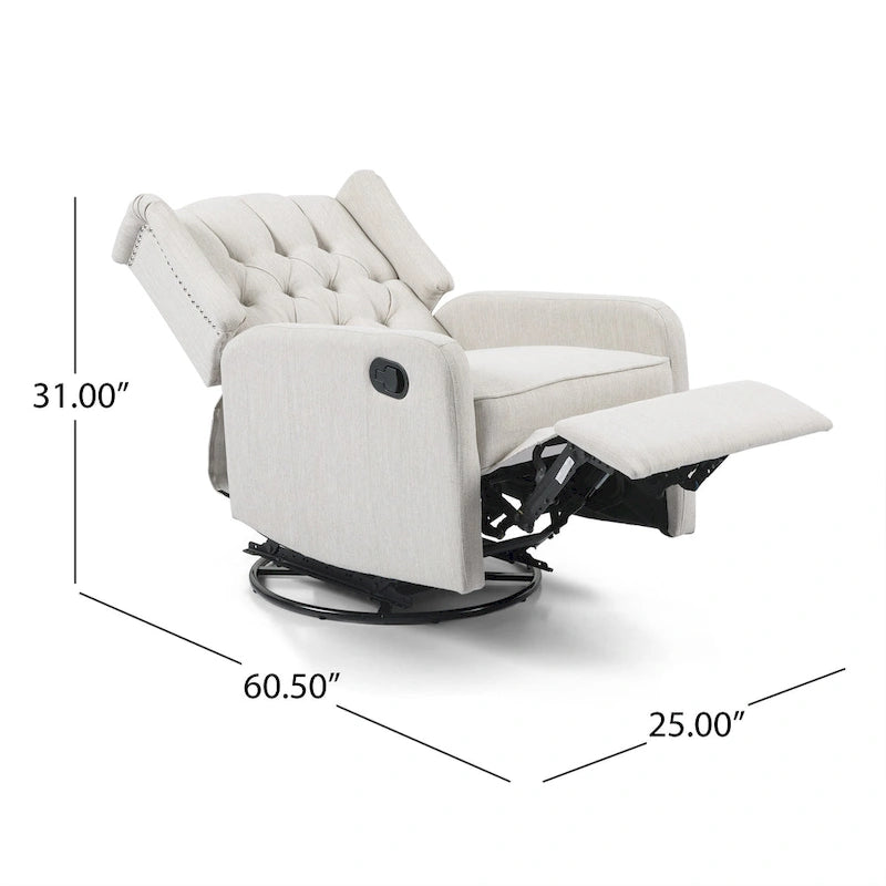 Roomfitters Classic Design, Manual Recliner Chair with 360-Degree Swivel, Relaxing Lounge Chair for Living Room