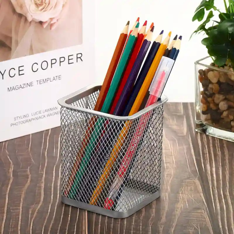 Mesh Pen Holder Pencil Holder Pencil Basket Pen Cup Organizer Square - 80 x 95mm