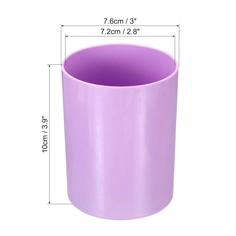 2x Pencil Holder, Plastic Makeup Brush Holder Round Desktop Organizer