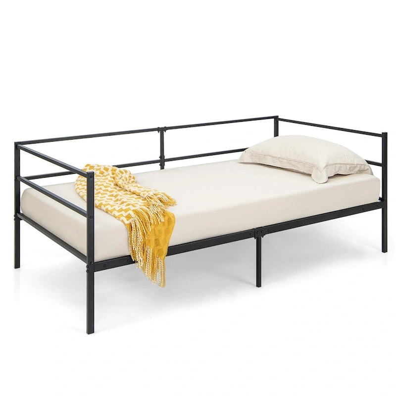Gymax Twin Metal Daybed Frame Dual-use Platform Sofa Bed for Living
