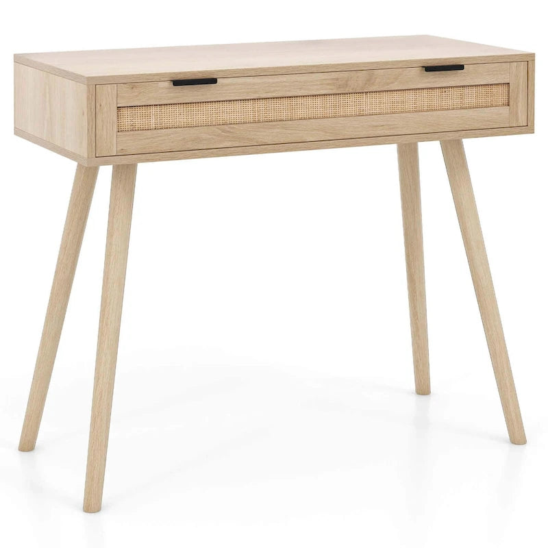 Console en rotin avec tiroir, style bohème, pour entrée