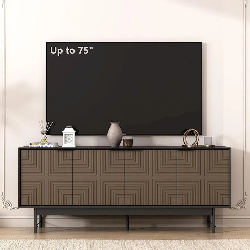 Meuble TV/multimédia de style Mid-Century avec portes