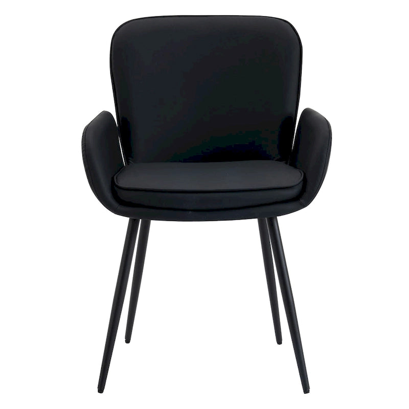 Set of 2 Cat-Scratch Resistant Dining Chairs with Gold Metal Legs
