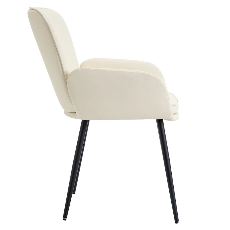 Set of 2 Cat-Scratch Resistant Dining Chairs with Gold Metal Legs