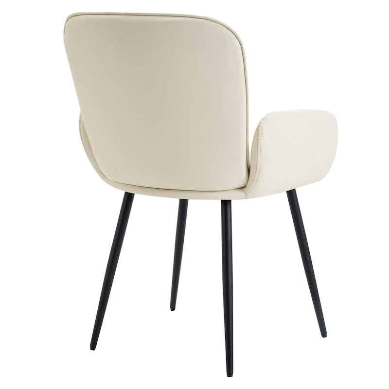Set of 2 Cat-Scratch Resistant Dining Chairs with Gold Metal Legs