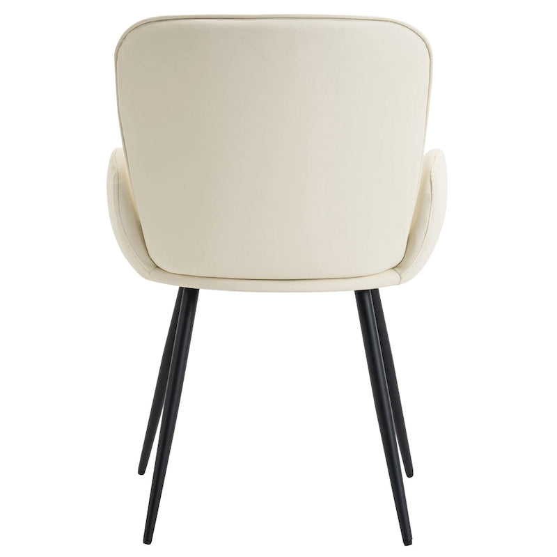 Set of 2 Cat-Scratch Resistant Dining Chairs with Gold Metal Legs