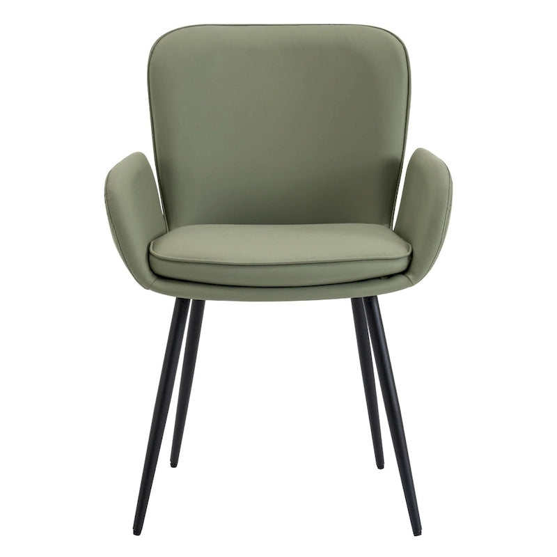Set of 2 Cat-Scratch Resistant Dining Chairs with Gold Metal Legs