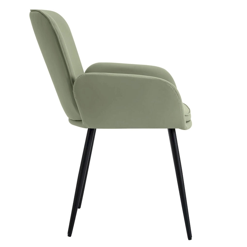 Set of 2 Cat-Scratch Resistant Dining Chairs with Gold Metal Legs