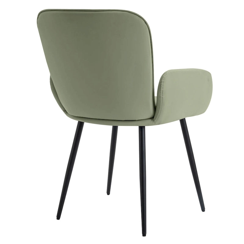 Set of 2 Cat-Scratch Resistant Dining Chairs with Gold Metal Legs