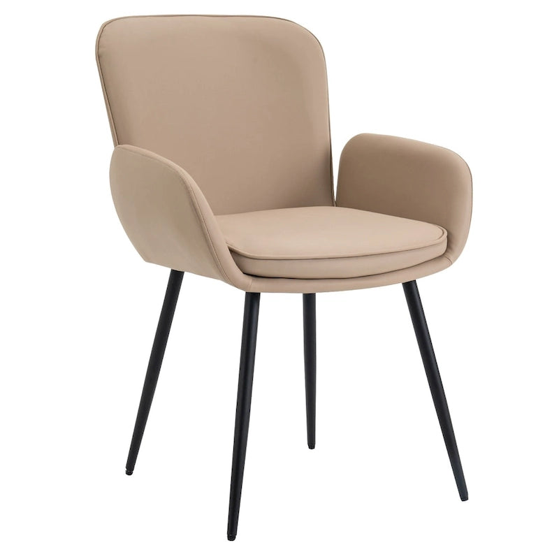 Set of 2 Cat-Scratch Resistant Dining Chairs with Gold Metal Legs