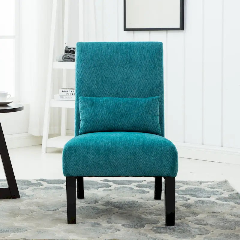 Teal Blue 31.75 High Back Polyester Accent Chair