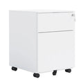 2 Drawer Mobile File Cabinet with Lock Steel File Cabinet for Legal/Letter/A4/F4 Size