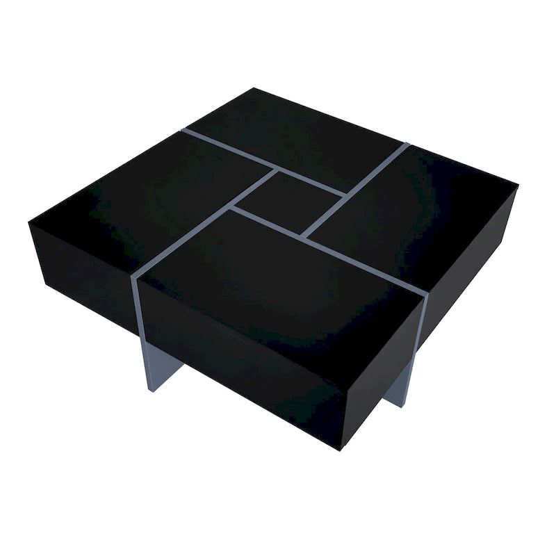 Table basse au design moderne très tendance avec rangement dissimulé
