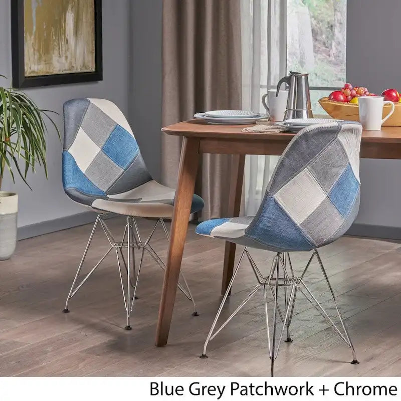 Wilmette Patchwork Fabric Chair by Christopher Knight Home (Set of 2) - N/A