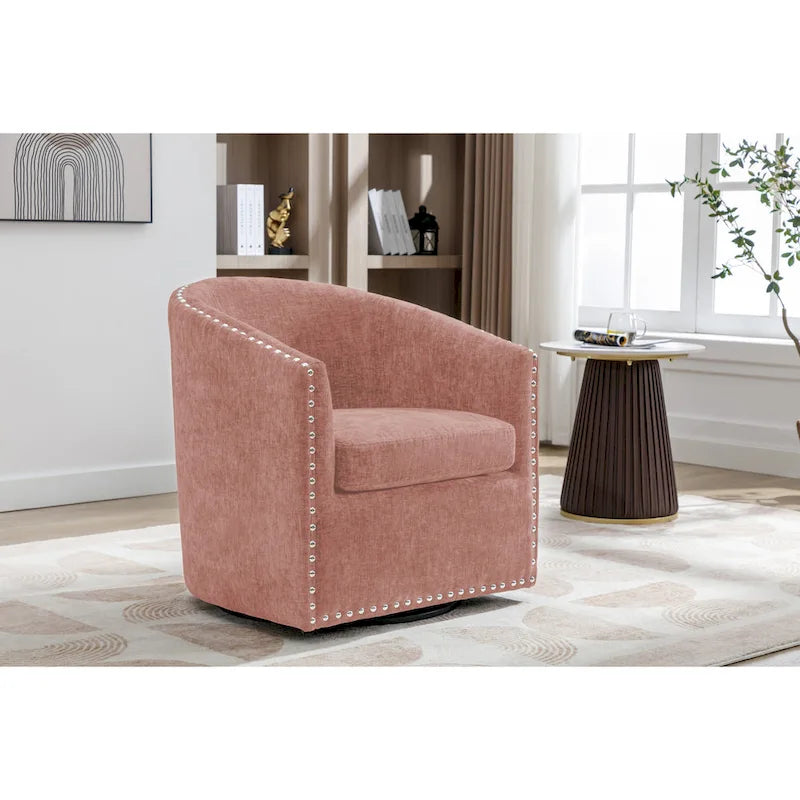 Fauteuil pivotant rond en tissu