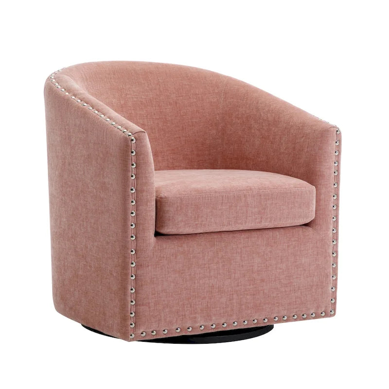 Fauteuil pivotant rond en tissu
