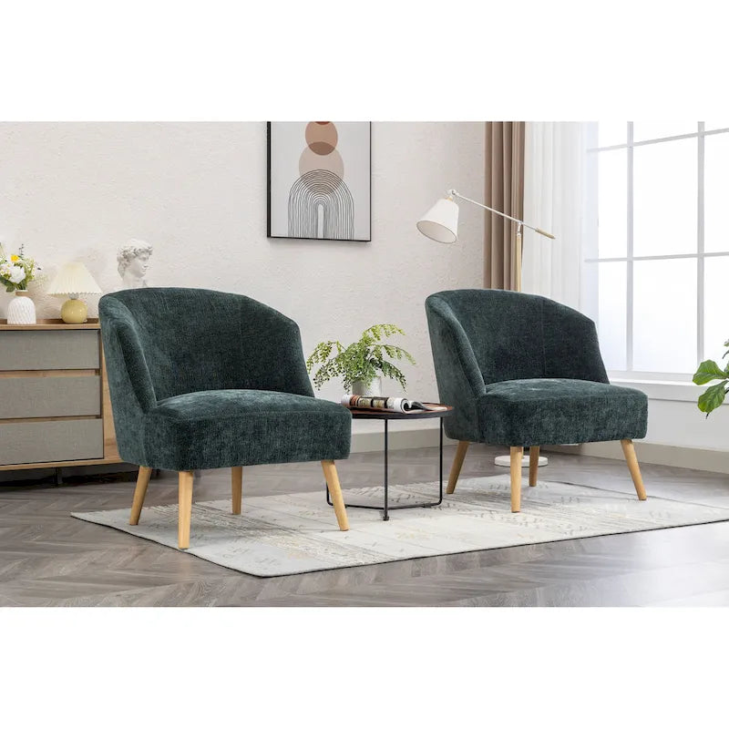 Fauteuil crapaud en velours côtelé avec pieds en bois d'hévéa