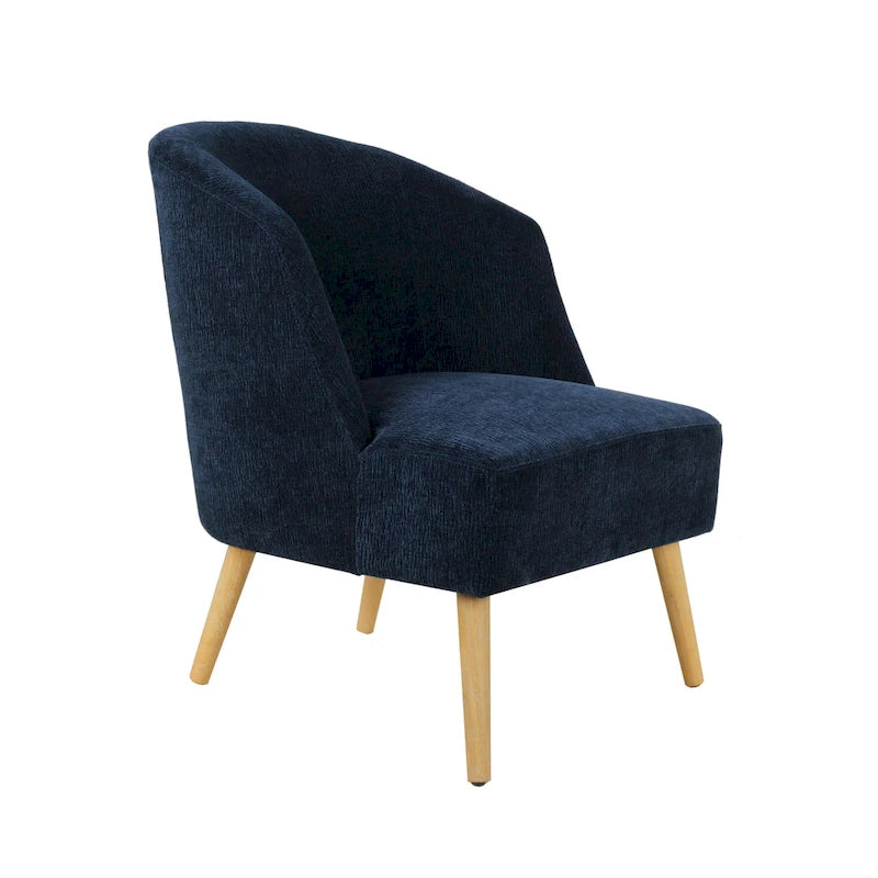 Fauteuil crapaud en velours côtelé avec pieds en bois d'hévéa