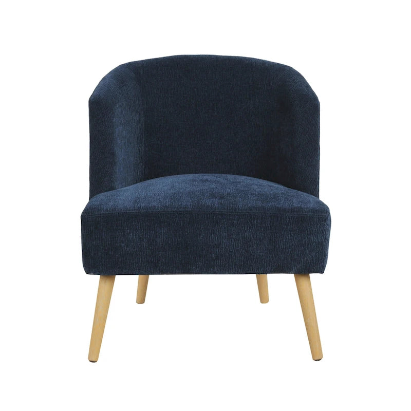 Fauteuil crapaud en velours côtelé avec pieds en bois d'hévéa