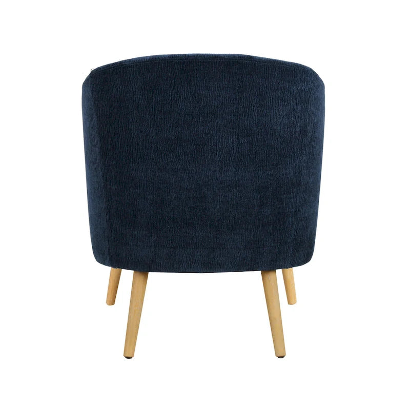 Fauteuil crapaud en velours côtelé avec pieds en bois d'hévéa