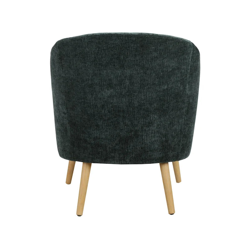 Fauteuil crapaud en velours côtelé avec pieds en bois d'hévéa