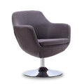 Manhattan Comfort Caisson Polished Chrome Faux Leather Swivel Accent Chair