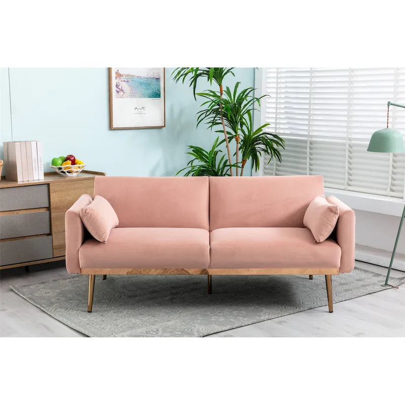 Velvet Upholstered Convertible Loveseats Sleeper Sofa