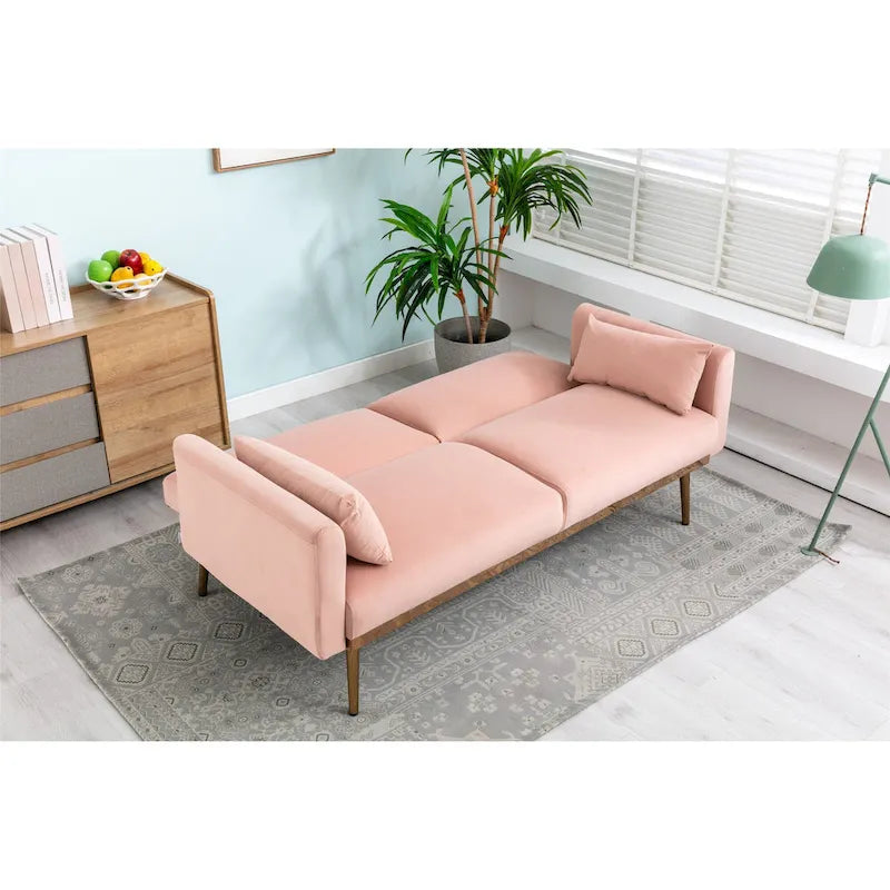 Velvet Upholstered Convertible Loveseats Sleeper Sofa