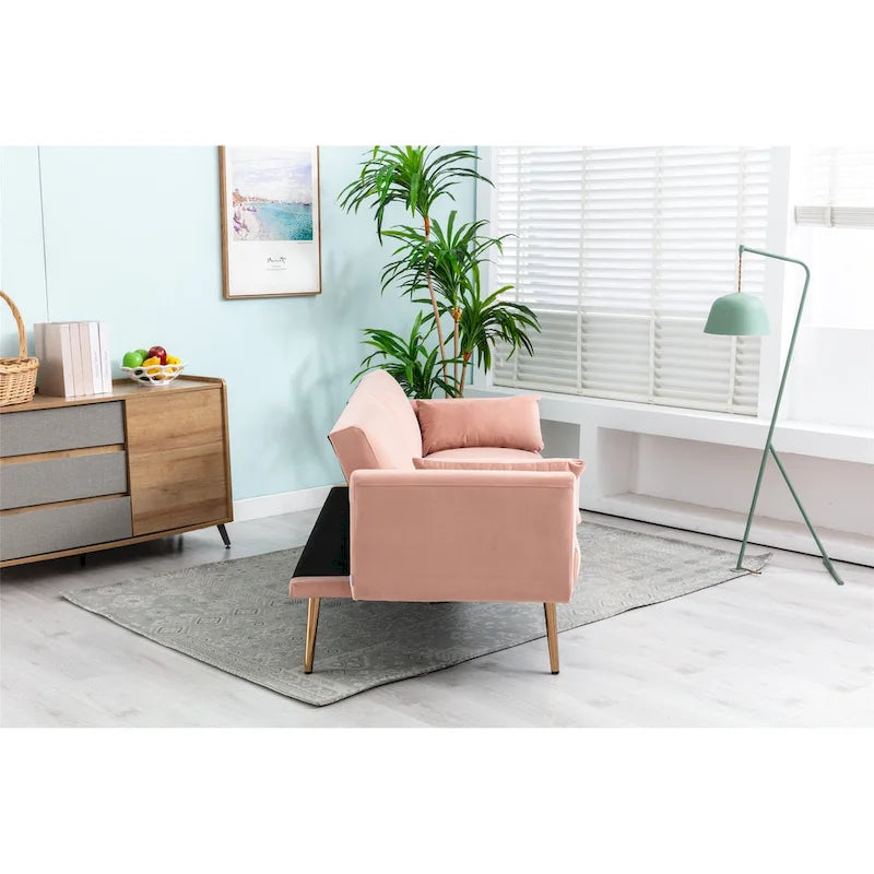Velvet Upholstered Convertible Loveseats Sleeper Sofa
