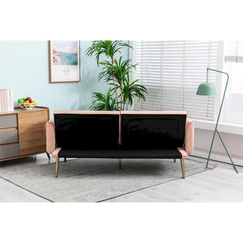 Velvet Upholstered Convertible Loveseats Sleeper Sofa
