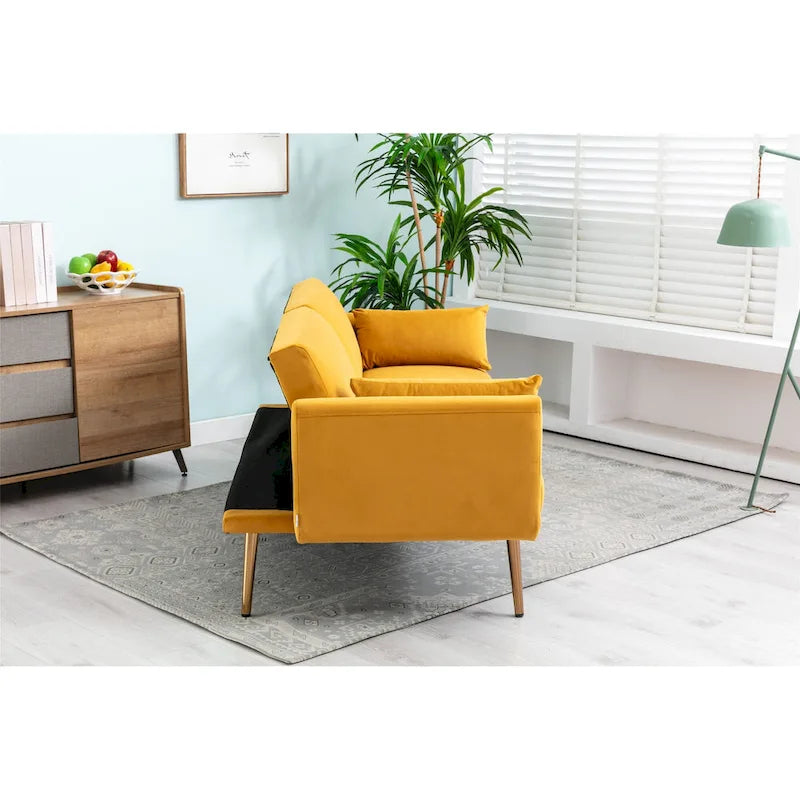 Velvet Upholstered Convertible Loveseats Sleeper Sofa