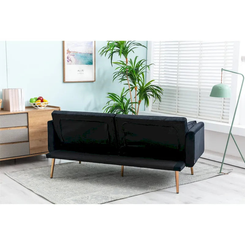 Velvet Upholstered Convertible Loveseats Sleeper Sofa