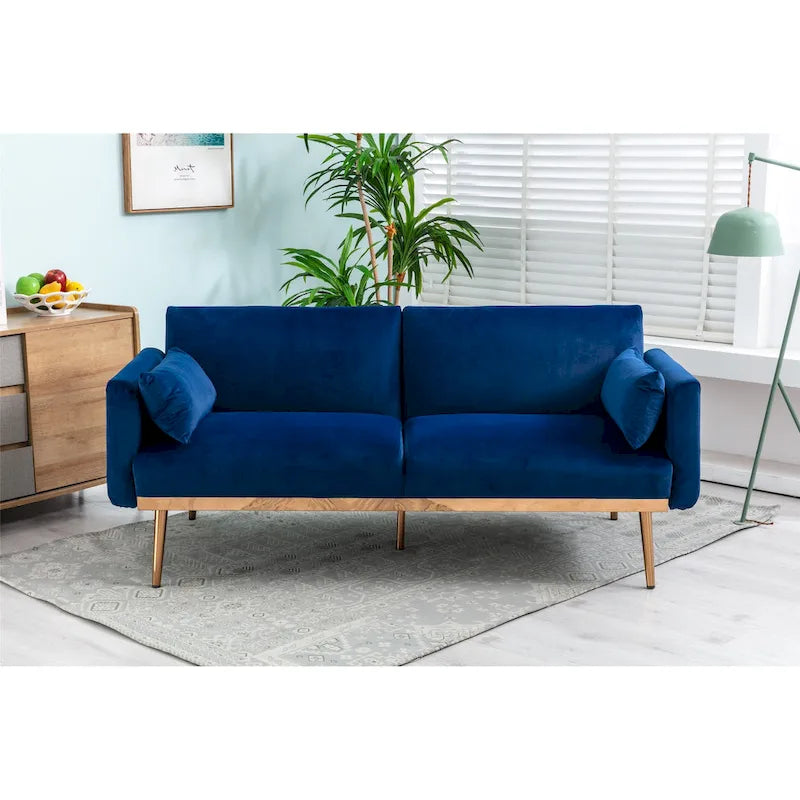 Velvet Upholstered Convertible Loveseats Sleeper Sofa