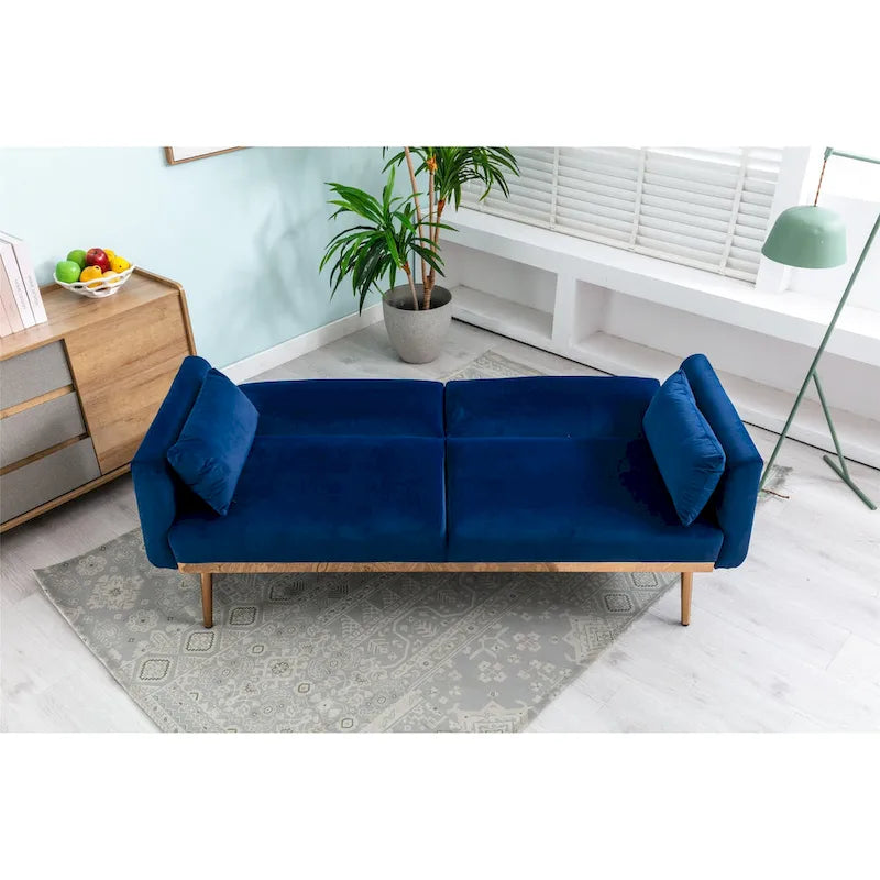 Velvet Upholstered Convertible Loveseats Sleeper Sofa